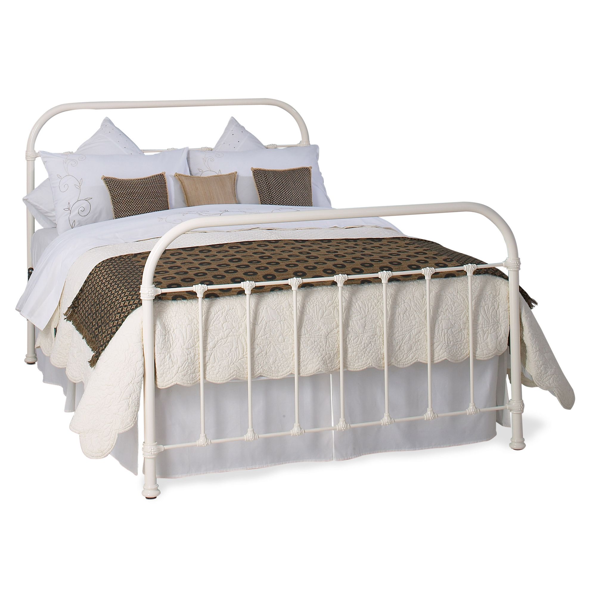 OBC Timolin Bed Frame - Double - Glossy Ivory at Tescos Direct