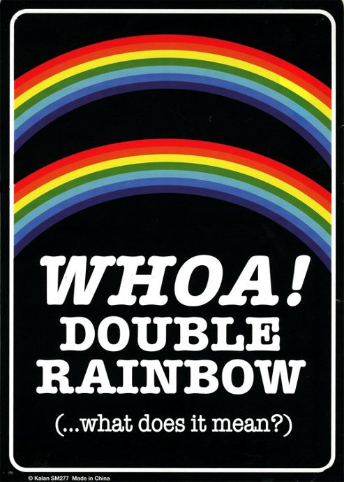 Image of Whoa Double Rainbow Tin Sign