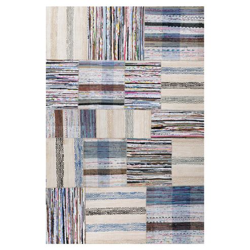 Image of Inrugs Patch White Woven Rug - 150cm X 80cm (4 Ft 11 In X 2 Ft 7.5 In)