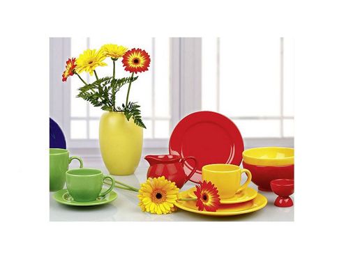 Image of Waechtersbach Fun Factory Jumbo Saucer In Polka Red (set Of 4)