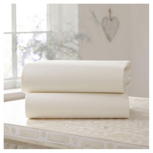 Image of Clair De Lune Fitted Cotton Interlock Sheets - Cot Bed (cream)