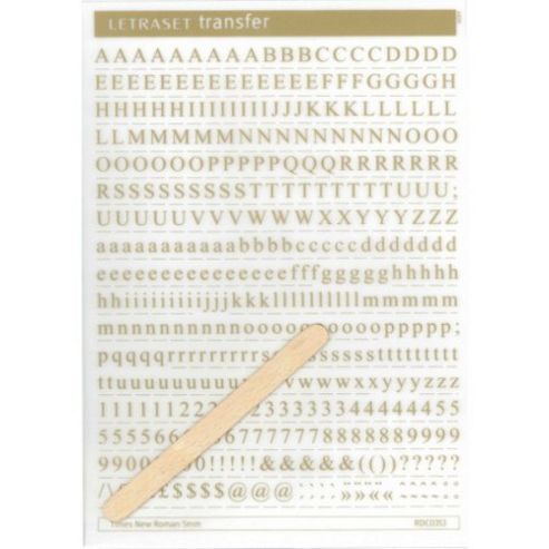 Image of Rubdown Lettering A5 - Times Nr - 5mm - Gold