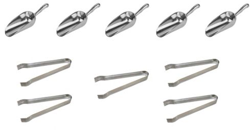 Image of Rink Drink 5 X 5oz Sweet Scoops & 5 X 6" Ice Tongs. Candy Bar Wedding Kit