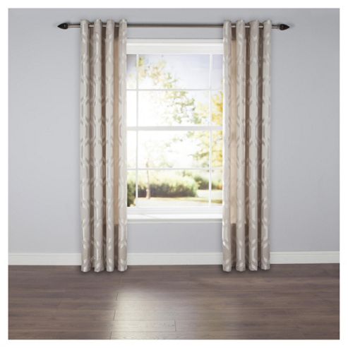 Image of Linden Lined Eyelet Curtains - Grey