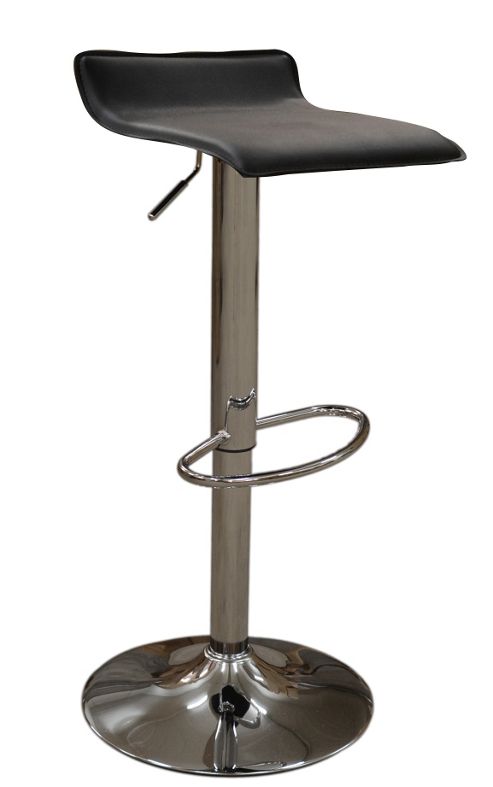 Image of Zues Black Faux Leather Bar Stool