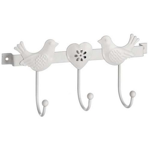 Image of Love Bird - Wall Mounted 3 Hanging Hooks - White