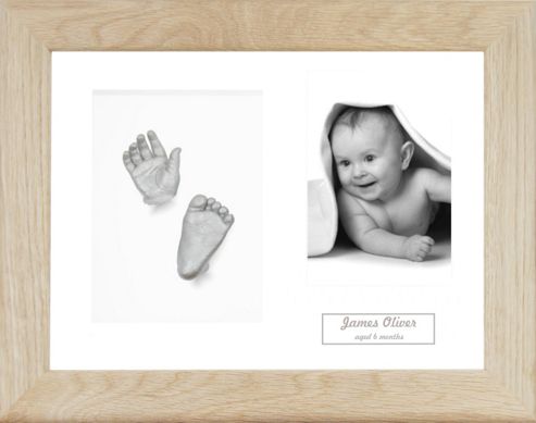 Image of 3d Baby Casting Kit - Solid Oak Frame - Silver Paint