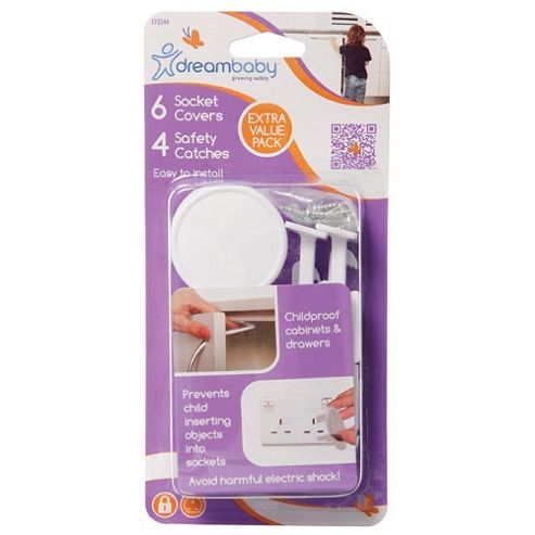 Image of Dreambaby Socket Covers And Safety Catches Set