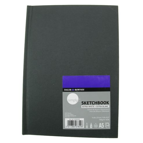 Image of Daler Rowney Simply Sketchbook A5 - 14.8cm X 21cm Extra White