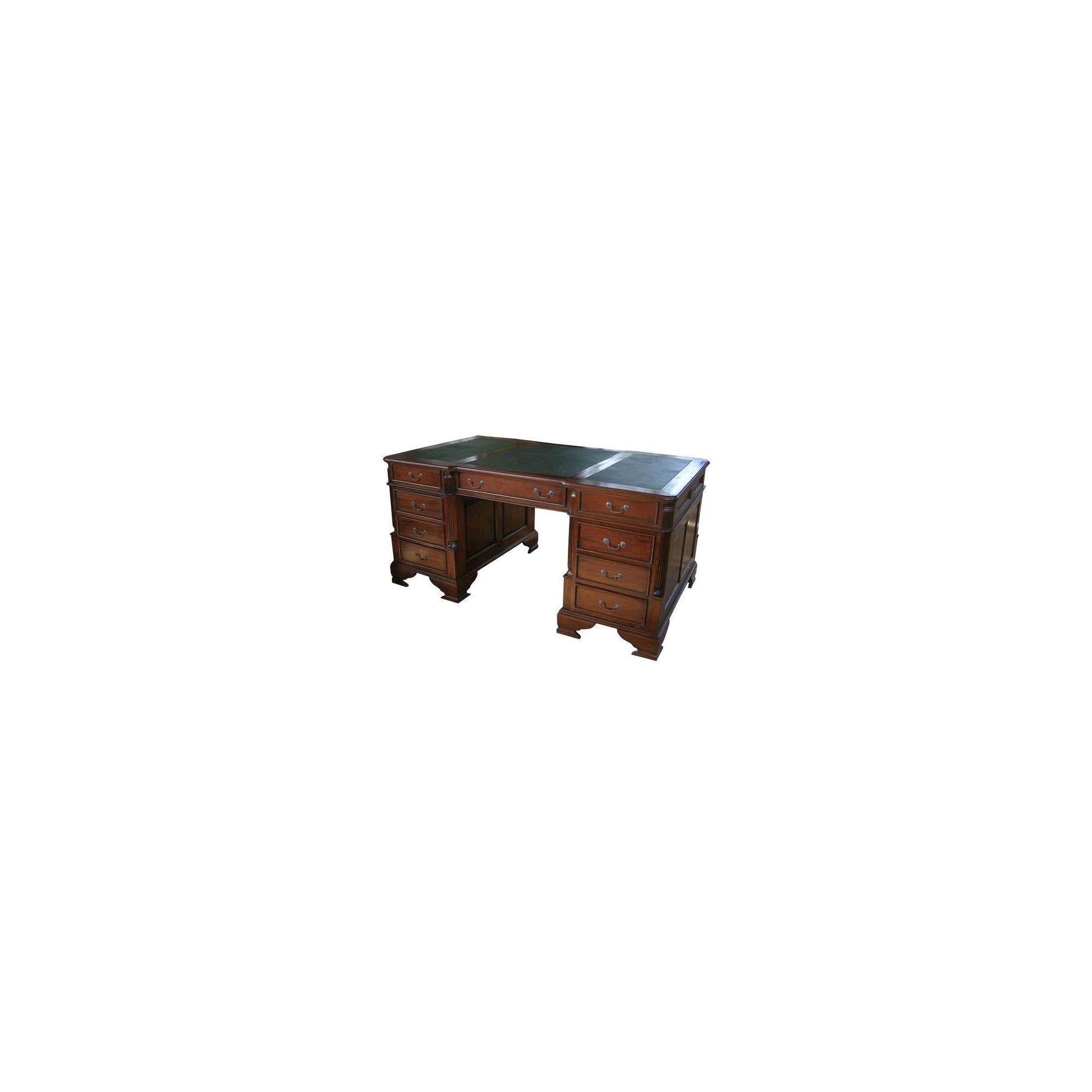 Lock stock and barrel Mahogany Large Partners Desk with Leather Top in Mahogany at Tesco Direct