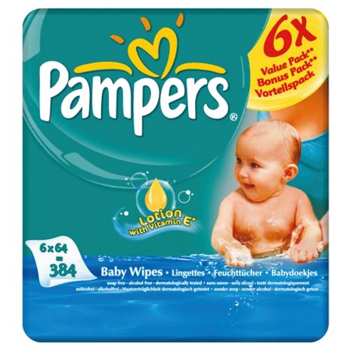 Image of Pampers Baby Wipes Baby Fresh 6x 384