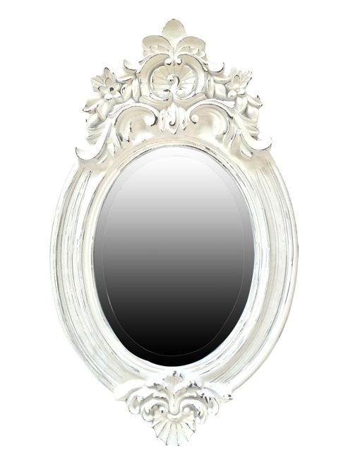 Image of Alterton Furniture French Style Oval Mirror - Rubbed Antique White