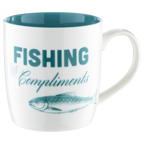 Image of Tesco Fishing For Compliments Slogan Mug Single
