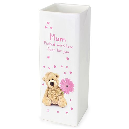 Image of Teddy Flower White Square Vase