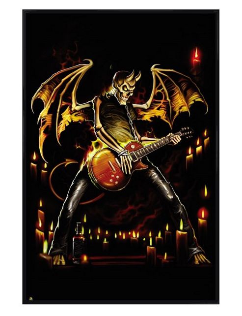 Image of Gloss Black Framed Guitar Hero Poster