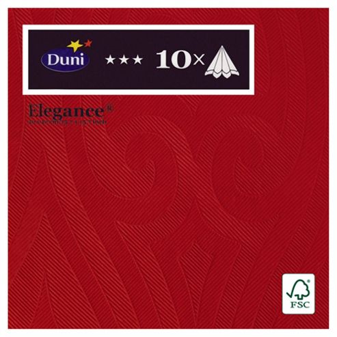 Image of Duni Elegance Napkins, 40cm, 10 Pack, Red