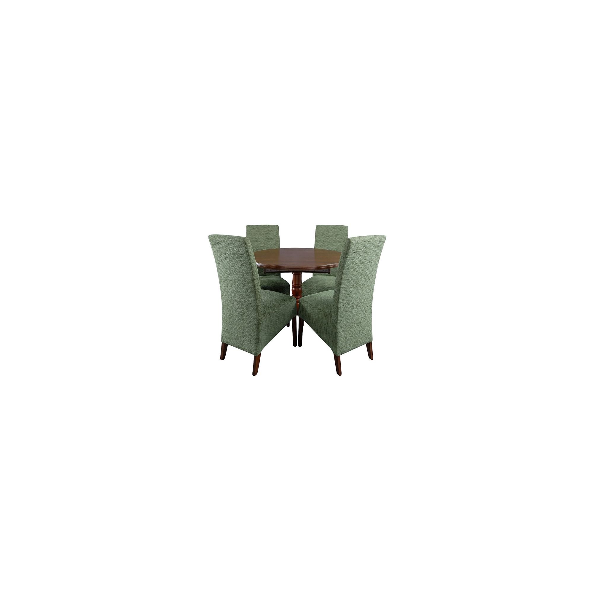 Caxton Lincoln Single Pedestal Circular 4 Chair Dining Set in Cherry - Green at Tesco Direct