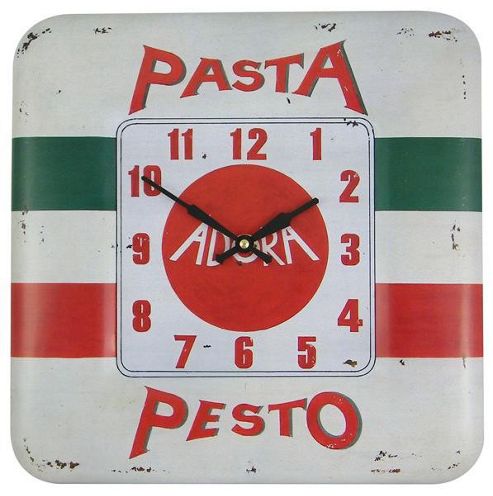 Image of Roger Lascelles Clocks Square Tin Pesto Wall Clock