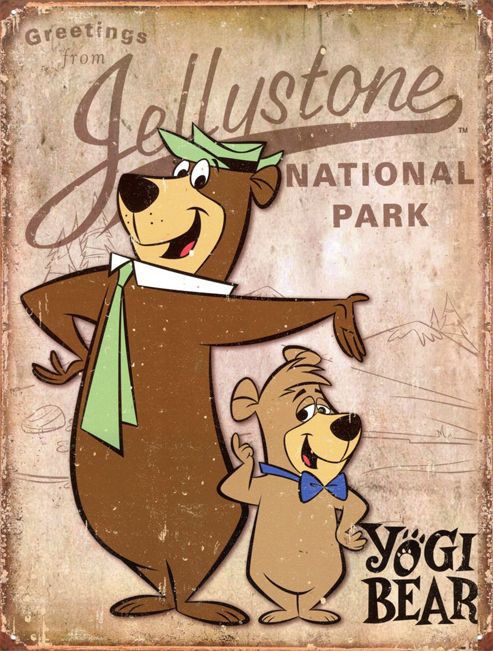 Image of Yogi Bear Jellystone National Park Tin Sign