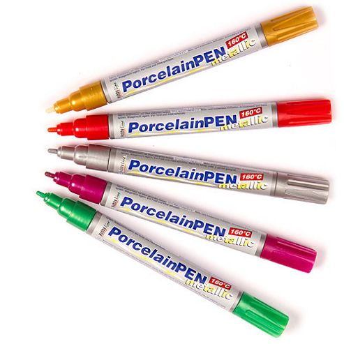 Image of Pearlised Porcelain Paint Pens -pack B (pack Of 5)