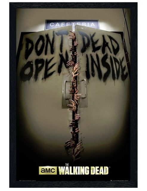 Image of Black Wooden Framed The Walking Dead Don't Open, Dead Inside! Poster