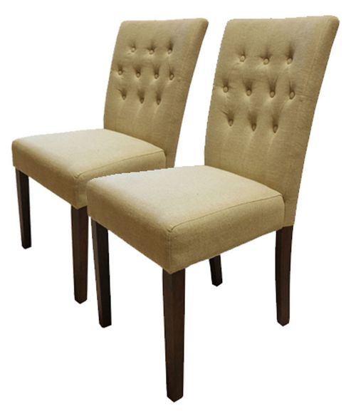 Image of Baumhaus Cdr03d Flare Back Upholstered Dining Chairs