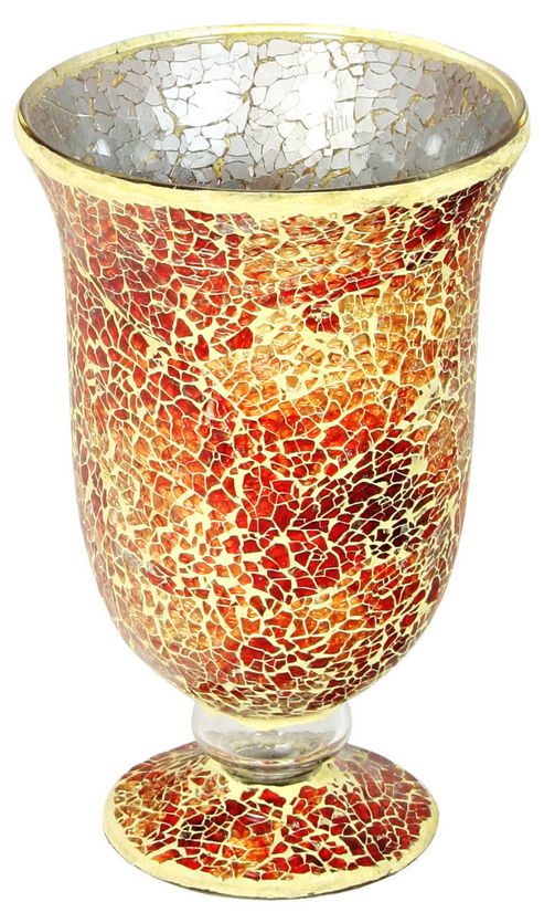 Image of Home Essence Glass Mosaic Small Hurricane - Orange