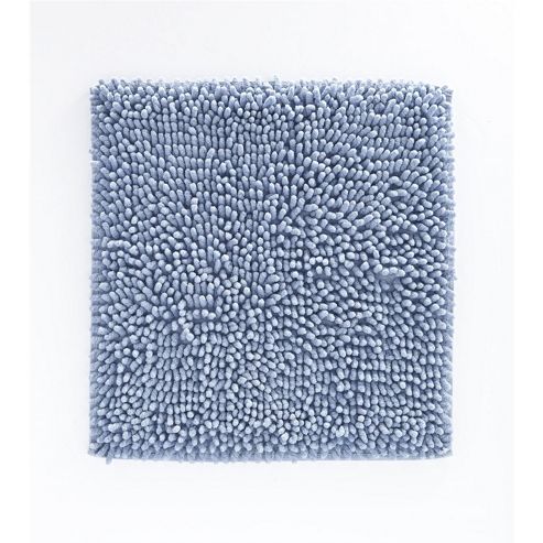 Image of Catherine Lansfield Microfibre Chenille Shower Mat - Blue