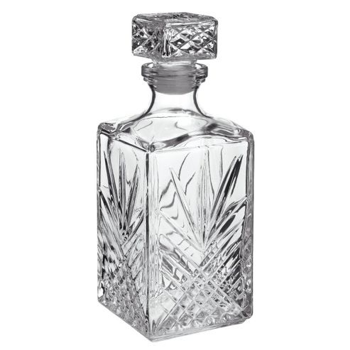 Image of Bormioli Rocco Selecta Glass Cut Decanter For Whisky / Scotch 1l