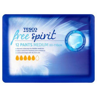 Tesco Free Spirit Active Underwear Small, Medium 12 Pack