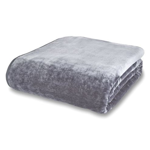 Image of Catherine Lansfield Home Plain Raschel Grey Throw - Medium