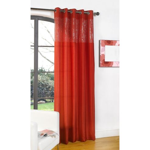 Image of Dreams And Drapes Glamour Eyelet Single Curtain 55x90 Inches - Red