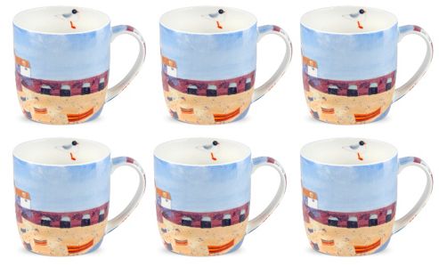 Image of Royal Worcester St Ives Windbreak Fine Bone China Mugs, Set Of 6