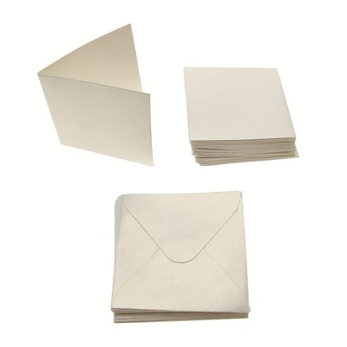 Image of 3x3 Pearl Card Blanks 300gsm 20pk - White.