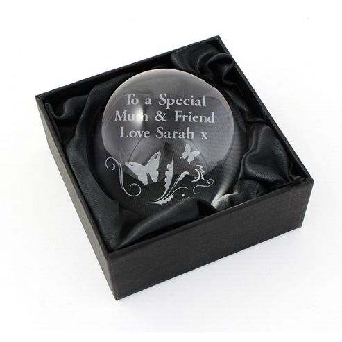Image of Personalised Butterfly Swirl Dome Paperweight