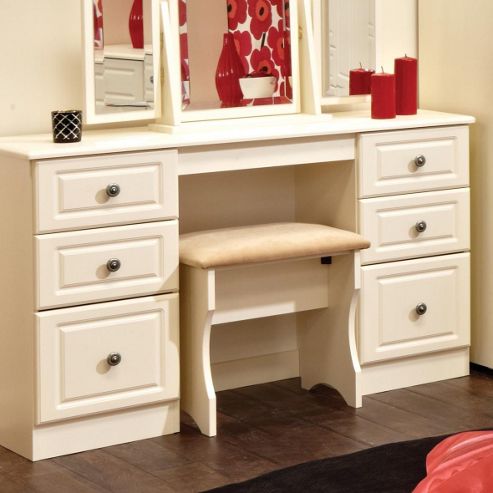 Image of Welcome Furniture Pembroke Kneehole Dressing Table - Cream
