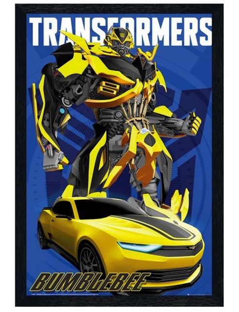 Image of Black Wooden Framed Transformers Bumblebee Poster