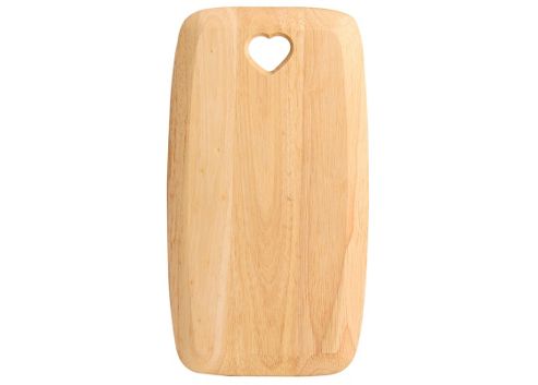 Image of T&g Colonial Home Medium Rectangular Chopping Board With Heart Cut Out In Hevea