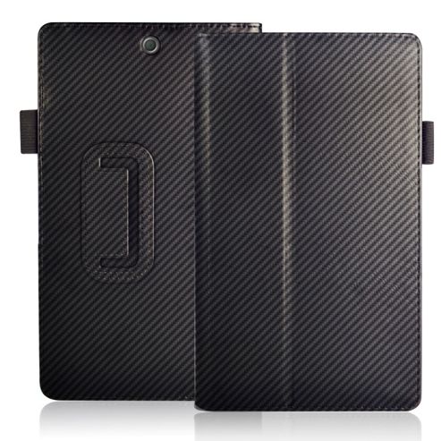 Image of Orzly Sony Xperia Z3 Tablet Stand & Type Case - Carbon Fibre Black