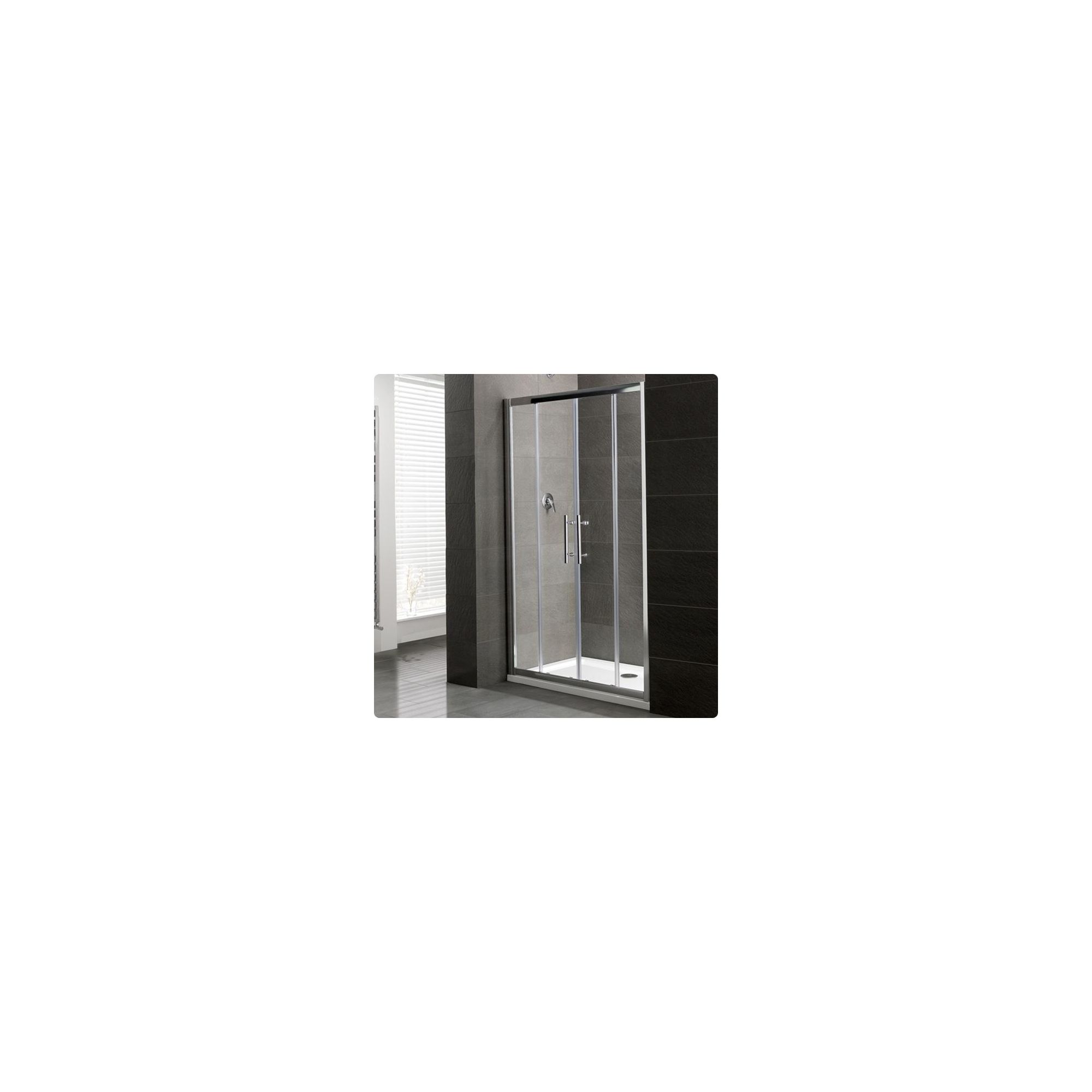 Duchy Select Silver Double Sliding Door Shower Enclosure, 1600mm x 700mm, Standard Tray, 6mm Glass at Tescos Direct