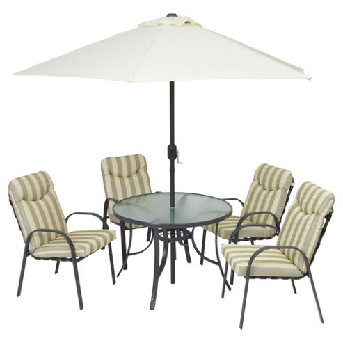 Image of Provence 6-piece Garden Furniture Set With Parasol