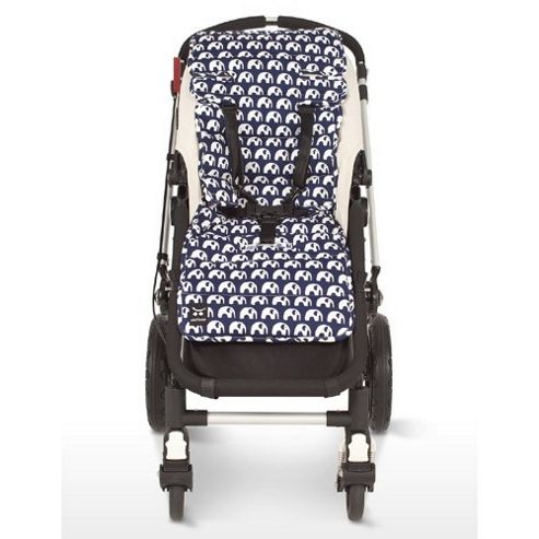 Image of Outlook Cotton Travel Comfy Pram Liner (navy Elephant)