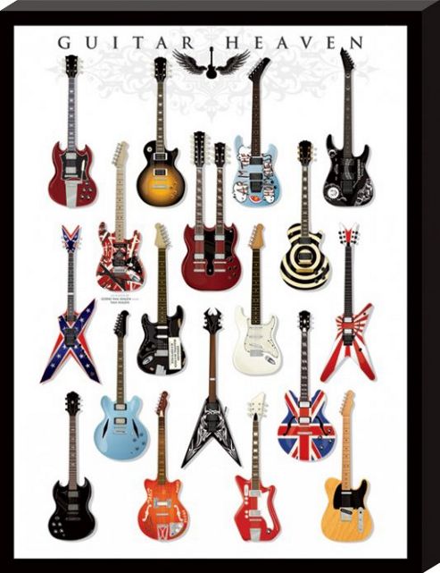 Image of Guitar Chords & Riffs Guitar Heaven Large Canvas Print