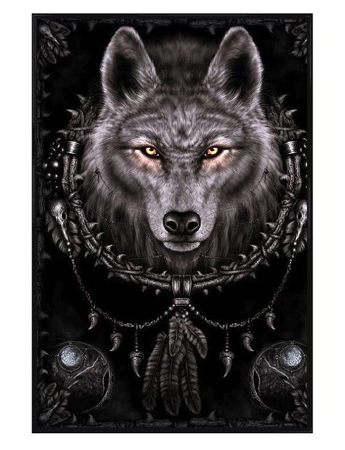 Image of Spiral Gloss Black Framed Wolf Dreams Poster