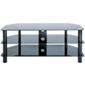 LEVV Glass TV Stand - Black Gloss / Black