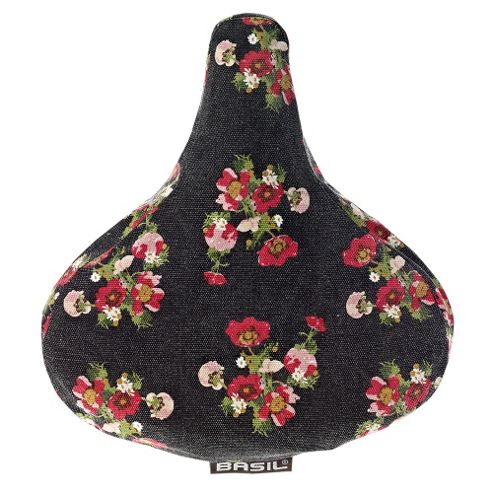 Image of Basil Kathrina Saddle Cover Black With Flowers