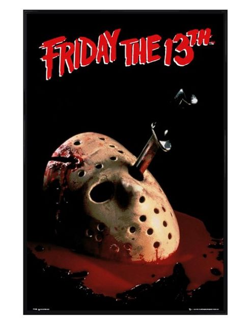 Image of Gloss Black Framed Friday The 13th Hockey Mask Poster
