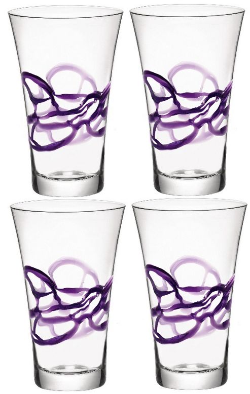 Image of Bormioli Rocco Ceralacca Hiball Glasses - 380ml - 12.75oz - Purple - Set Of 4