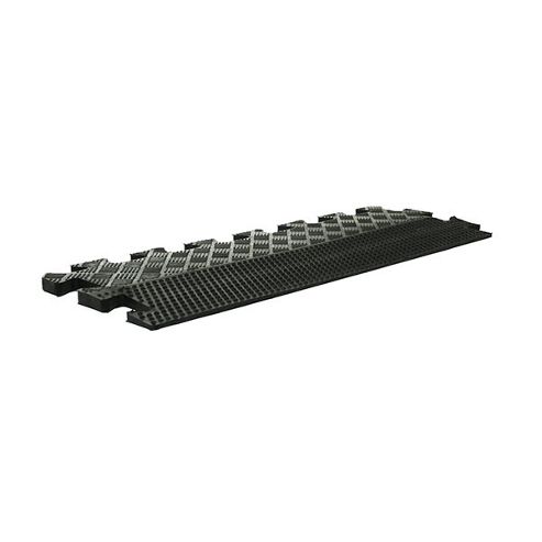 Image of Bodymax Rubber Interlocking Floor Mats - Black Tapered Edge Strip - 500mm X 185mm X 12mm Tapered