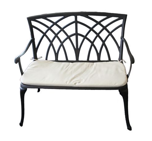 Image of Bentley Garden Cast Aluminium Bench With Cushion